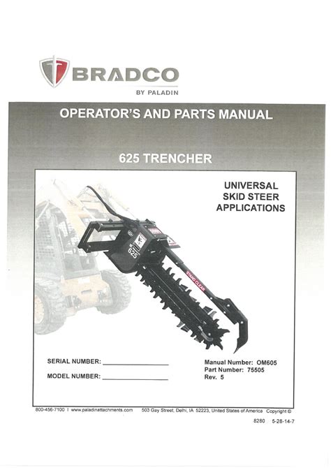 bradco 625 skid steer trencher|bradco 625 trencher parts manual.